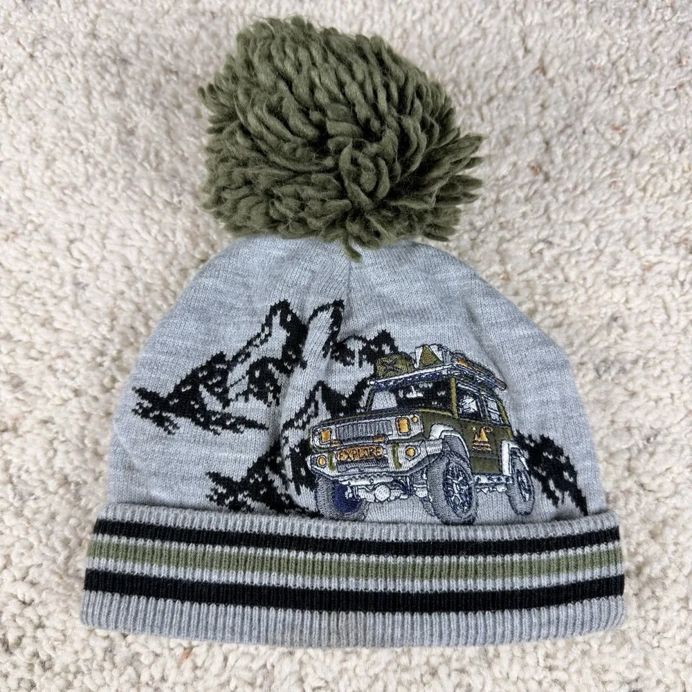 Children's Place Off-road Adventure‎ Boys Mountain Pom Pom Beanie OS
